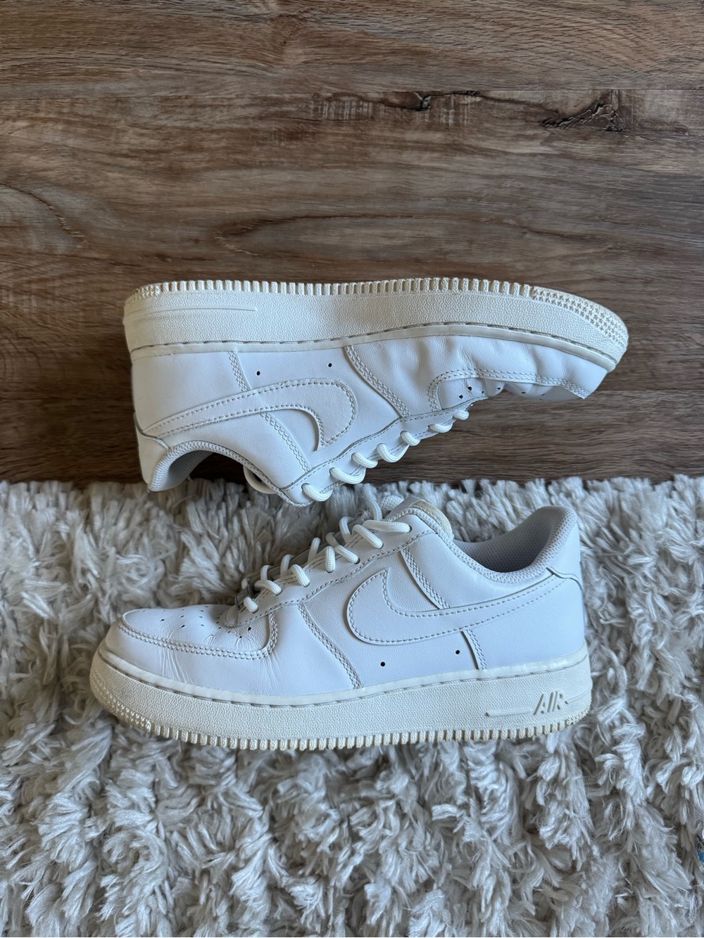 Nike Air Force 1 White Low-Top Leather Sneakers